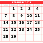 February Calendar 2012